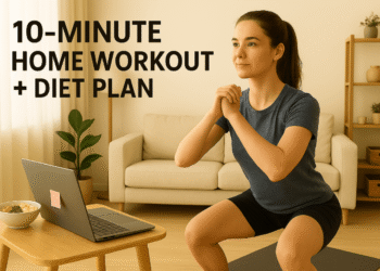 Easy 10 Minute Workout at Home (No Equipment + Diet Plan)