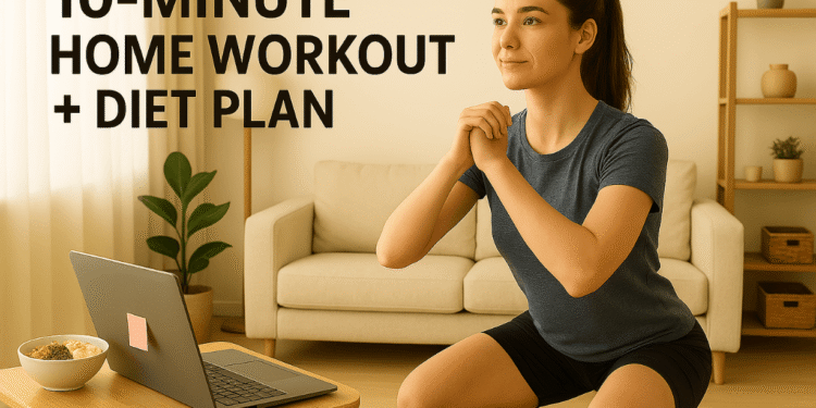 Easy 10 Minute Workout at Home (No Equipment + Diet Plan)