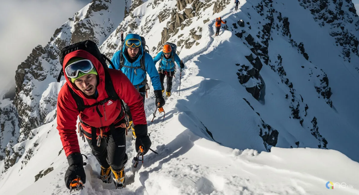 Adventurer raising arms at Everest Base Camp expressing I want to climb Everest excitement