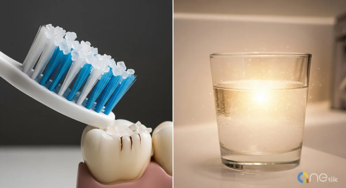 How Salt Keep Dental Problems Away - Brushing teeth with salt, salt water rinse, oral hygiene remedy