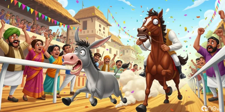 Victory of the Donkey Funny Moral Stories In Hindi